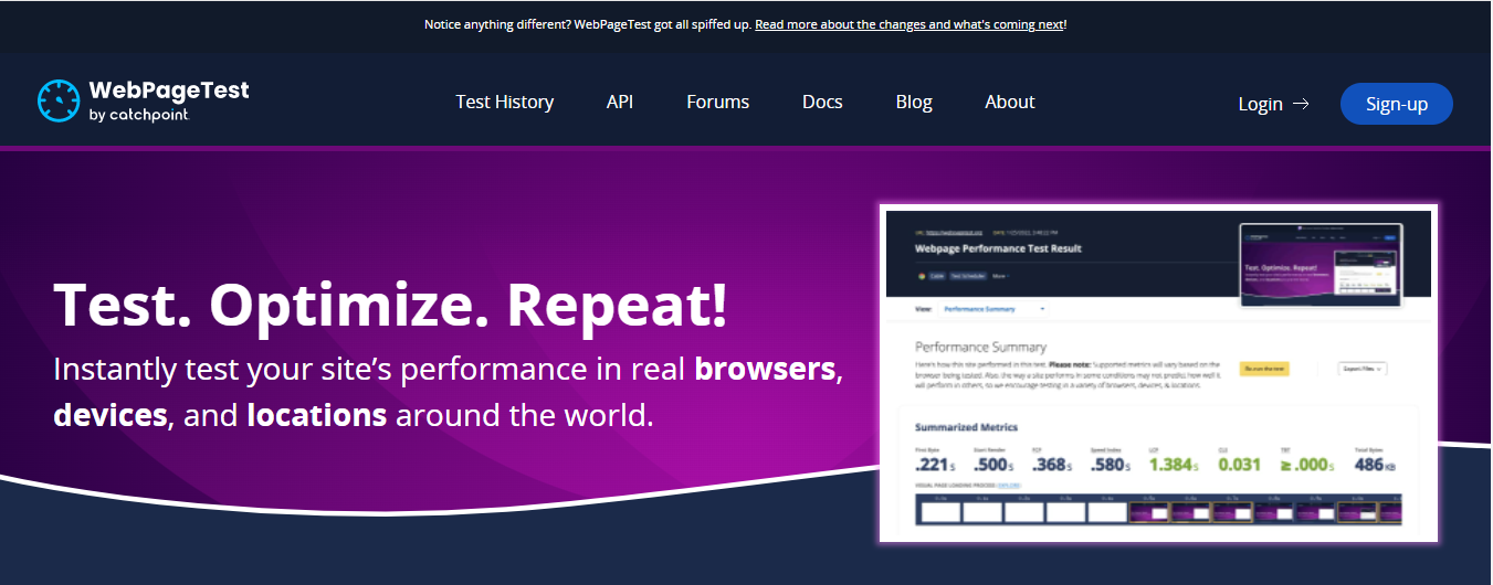 Công cụ trực tuyến kiểm tra tốc độ website tốt nhất web page test