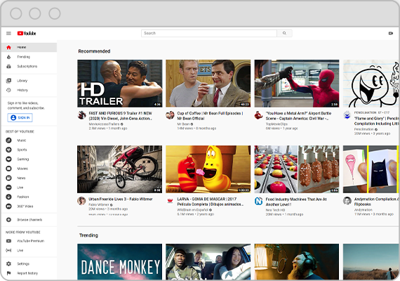 Dịch vụ quảng cáo Youtube youtube homepage