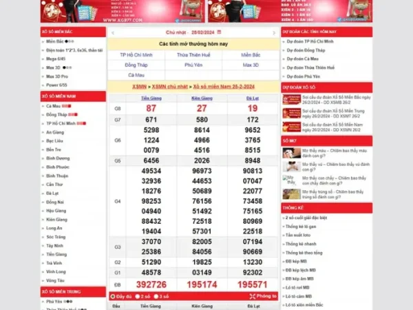 Mẫu Website kết quả xổ số tự động nhanh chóng