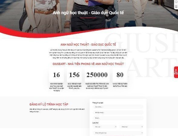 Mẫu website Trung Tâm Anh Ngữ