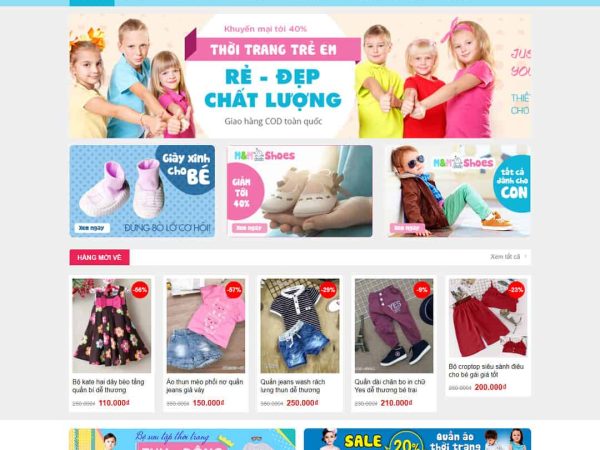 Mẫu website baby shop