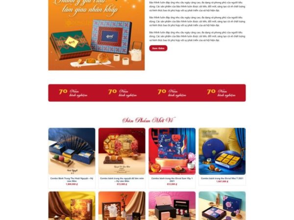 Mẫu Website bán bánh trung thu 2 chuẩn đẹp