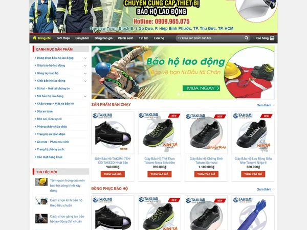 Mẫu Website bảo hộ lao động 2 chuẩn đẹp