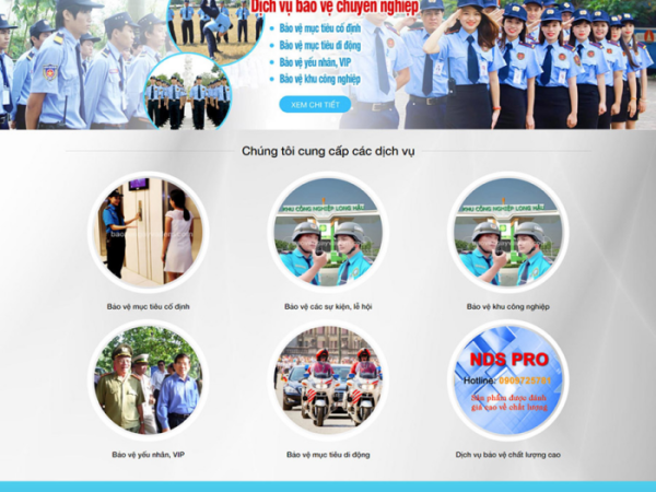 Mẫu website dịch vụ bảo vệ an ninh wordpress