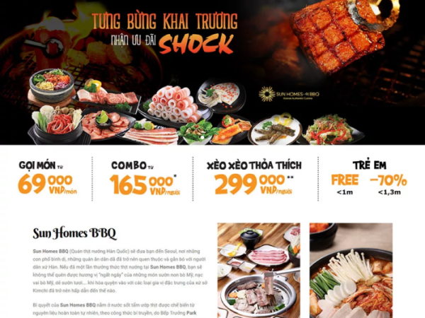 Mẫu website nhà hàng BBQ wordpress