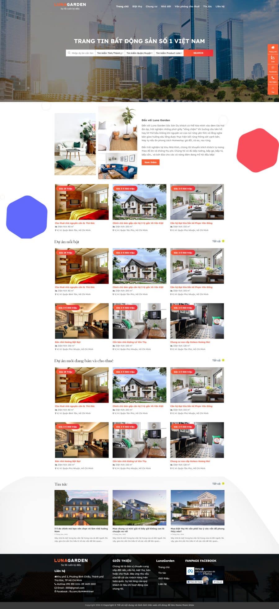 Mẫu Website bất động sản 54 chuẩn đẹp