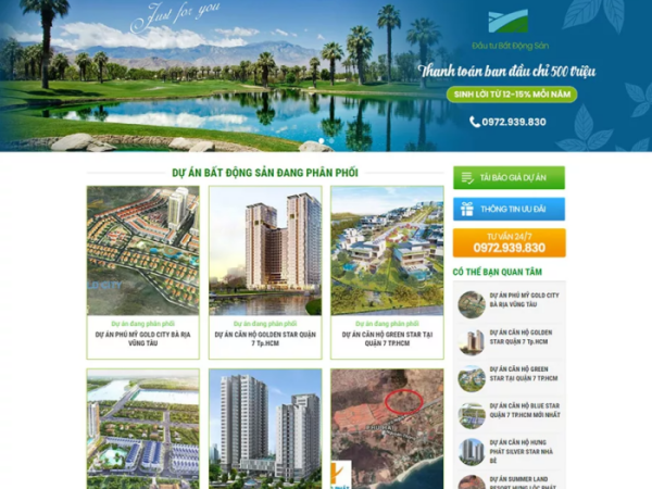 Mẫu website bất động sản wordpress