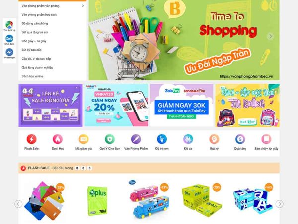 Mẫu website WordPress bán sách, văn phòng phẩm 02