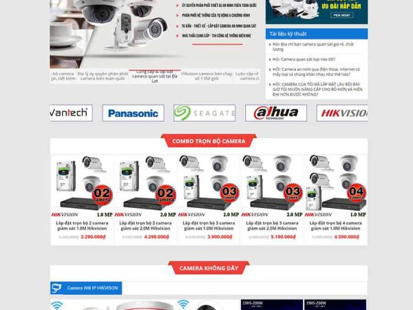 Mẫu website WordPress Shop bán camera 03