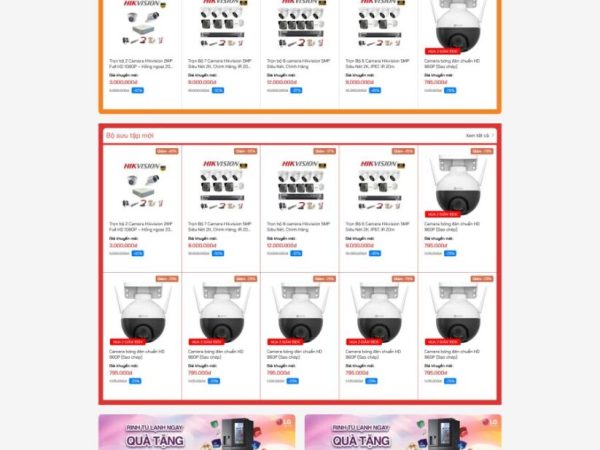 Mẫu Website shop bán camera quan sát 7 chuẩn đẹp
