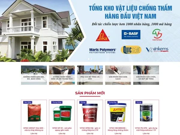 Mẫu Website cung cấp sơn chống thấm chuẩn đẹp