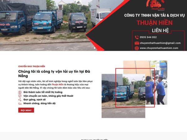 Mẫu website WordPress dịch vụ chuyển nhà