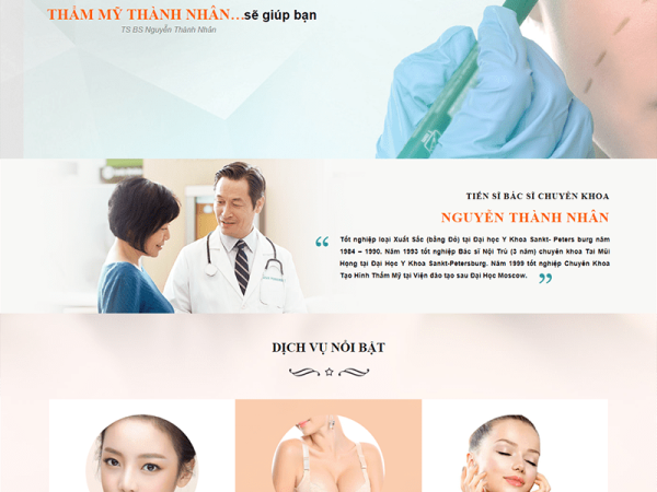 Mẫu website thẩm mỹ viện wordpress