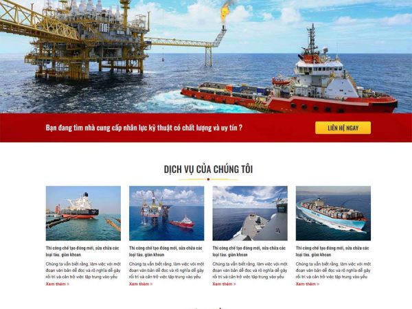 Mẫu website WordPress công ty cơ khí