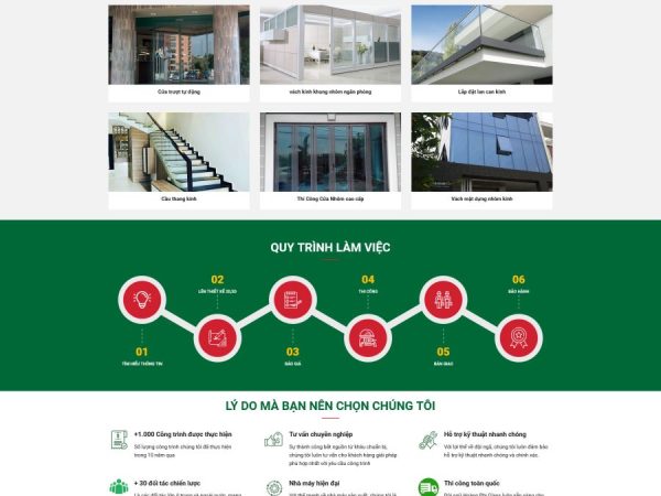 Mẫu Website bán cửa nhôm kính chuẩn đẹp