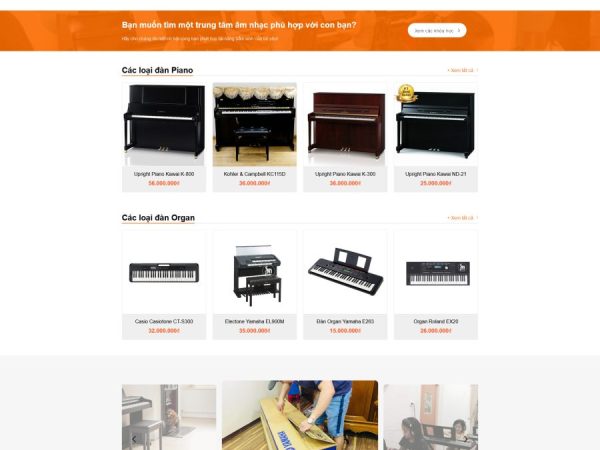 Website shop bán đàn nhạc cụ chuẩn đẹp