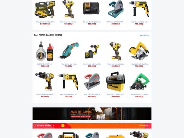 Mẫu Website bán đồ điện cơ chuẩn đẹp