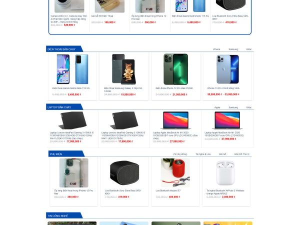 Mẫu Website bán hàng điện máy 2 chuẩn đẹp