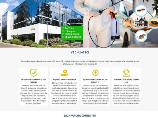 Mẫu website WordPress diệt côn trùng