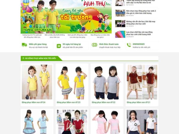 Mẫu website dịch vụ đồng phục