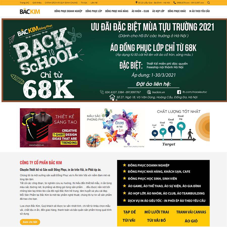 Mẫu website WordPress đồng phục 02