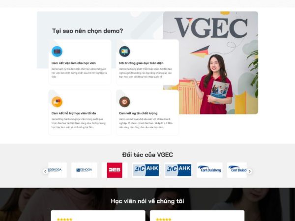 Mẫu Website dịch vụ du học Đức chuẩn đẹp