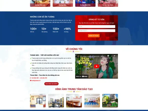 Mẫu Website dịch vụ du học quốc tế chuẩn đẹp