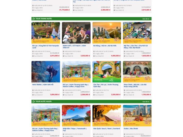 Mẫu Website dịch vụ du lịch 14 chuẩn đẹp