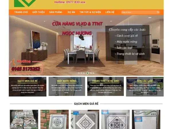 Mẫu Website kho gạch men giá rẻ chuẩn đẹp