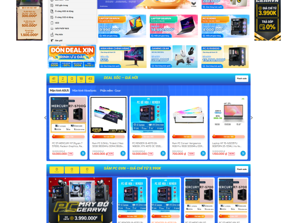 Mẫu Website bán máy tính laptop chuẩn đẹp