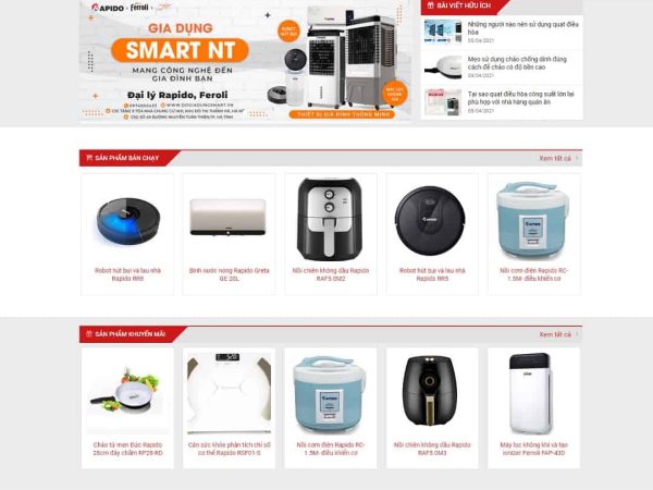 Mẫu website WordPress bán thiết bị gia dụng, đồ điện