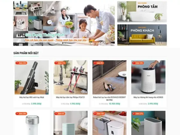 Mẫu Website bán đồ gia dụng thông minh chuẩn đẹp