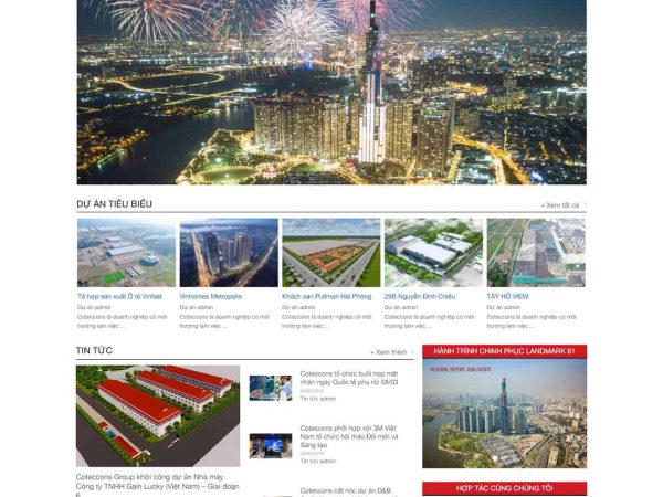 Mẫu website giới thiệu công ty xây dựng