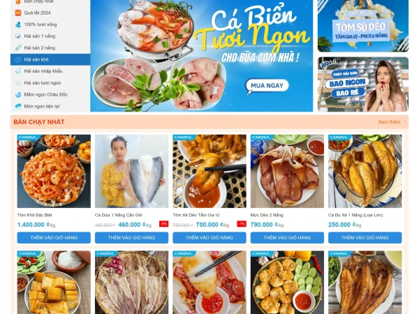 Mẫu Website Bán hải sản seafood 03 chuẩn đẹp