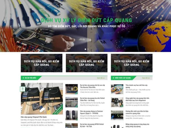 Mẫu website dịch vụ hàn cáp quang