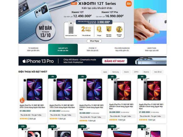 Mẫu website Hoàng Hà Mobile