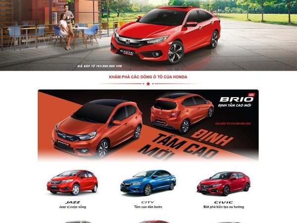 Mẫu website WordPress bán ô tô Honda 03