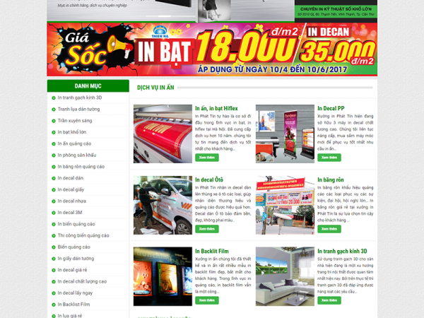 Mẫu website dịch vụ in ấn wordpress