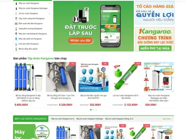 Mẫu Website bán máy lọc nước 02 chuẩn đẹp