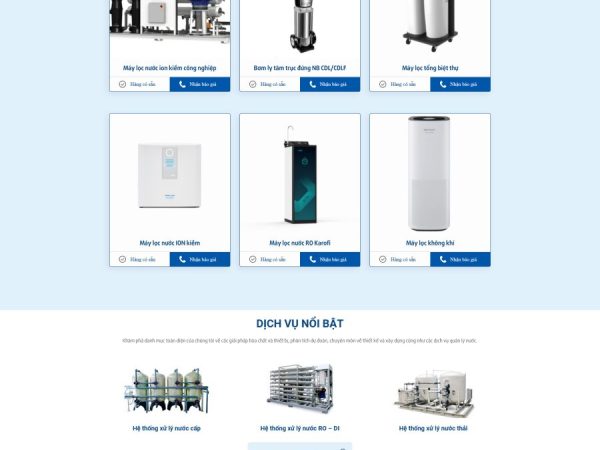 Mẫu Website công ty bán máy lọc nước chuẩn đẹp