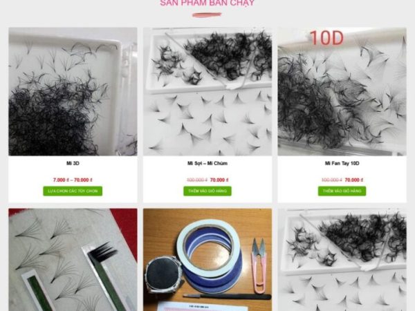 Mẫu Website bán phụ kiện lông mi giả chuẩn đẹp