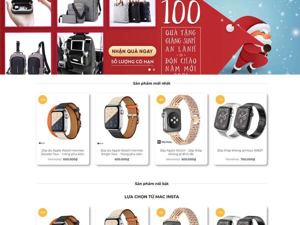 Mẫu website shop phụ kiện mac