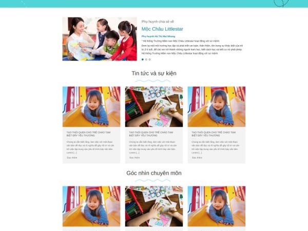 Mẫu Website trường mầm non 2 chuẩn đẹp