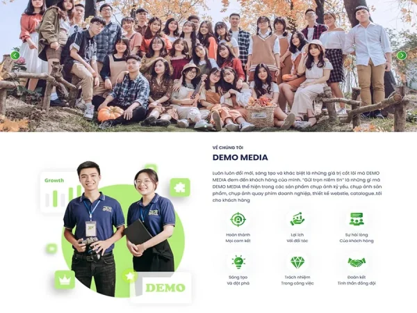 Mẫu Website công ty marketing media chuẩn đẹp