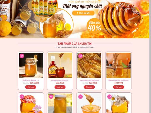 Mẫu website WordPress bán mật ong 02