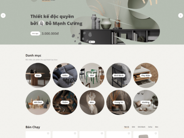 Mẫu Website Elementor bán đồ nội thất nhà cửa chuẩn đẹp