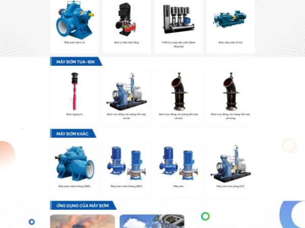 Mẫu Website bán máy bơm nước chuẩn đẹp