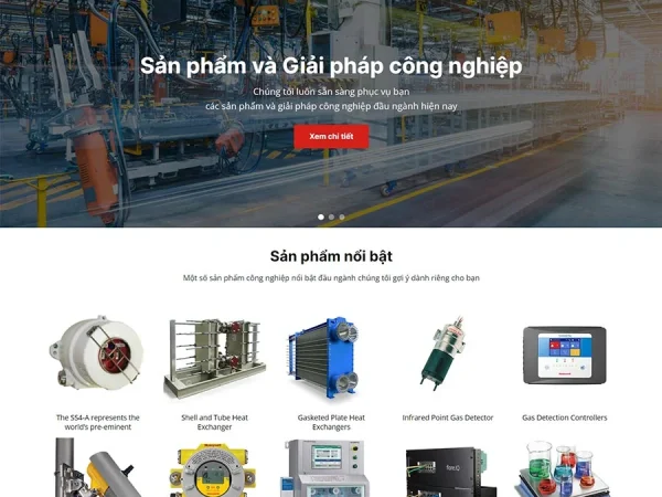 Mẫu Website nhà cung cấp thiết bị cơ khí chuẩn đẹp
