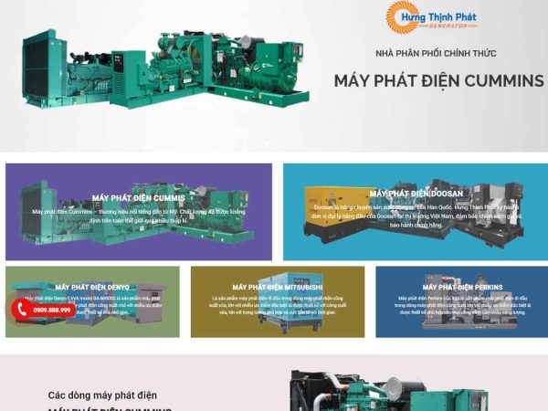 Mẫu website công ty cung cấp máy phát điện