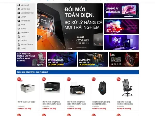 Mẫu Website bán máy tính, laptop 04 chuẩn đẹp